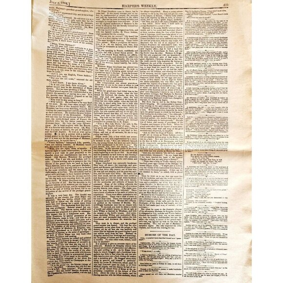 1864 General Sherman Civil War Dallas Wood Engraving Centerfold Victorian HM1 - Picture 5 of 6